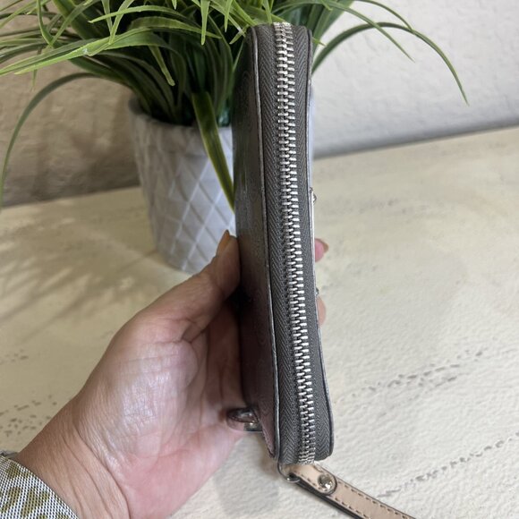 Michael Kors Jet Set Continental Logo Large Silver Wallets Brand - Picture 4 of 11